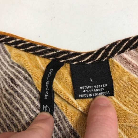 New Directions Striped Large Draped Cowl Neck Top - Picture 8 of 9